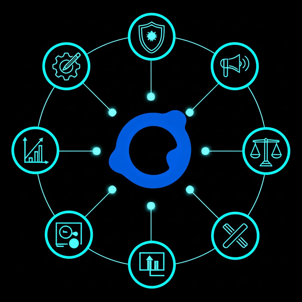 OpenCraftai AI Copilot connecting engineering, data, design, marketing, security, and legal teams.