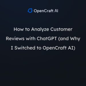 How to Analyze Customer Reviews with ChatGPT (and Why I Switched to OpenCraft AI)