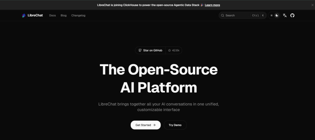 librechat home page