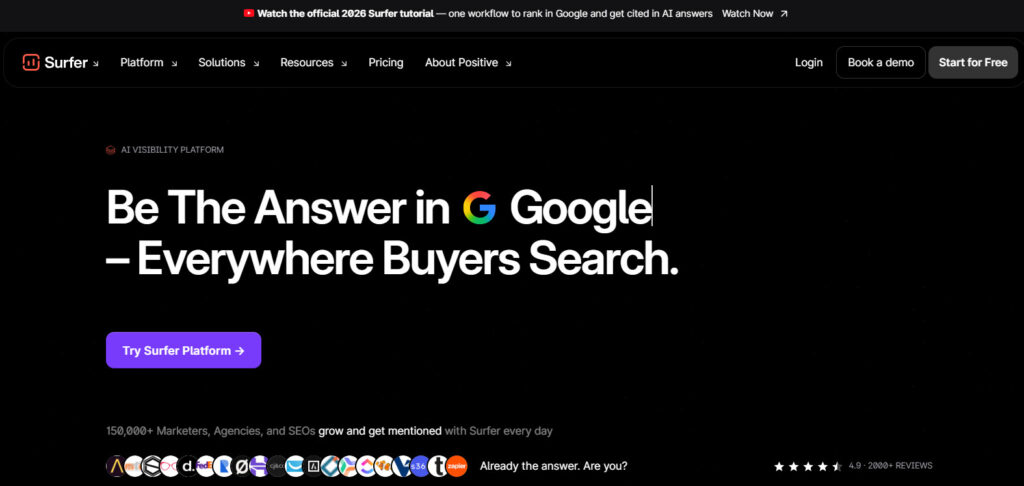 surfer seo homepage