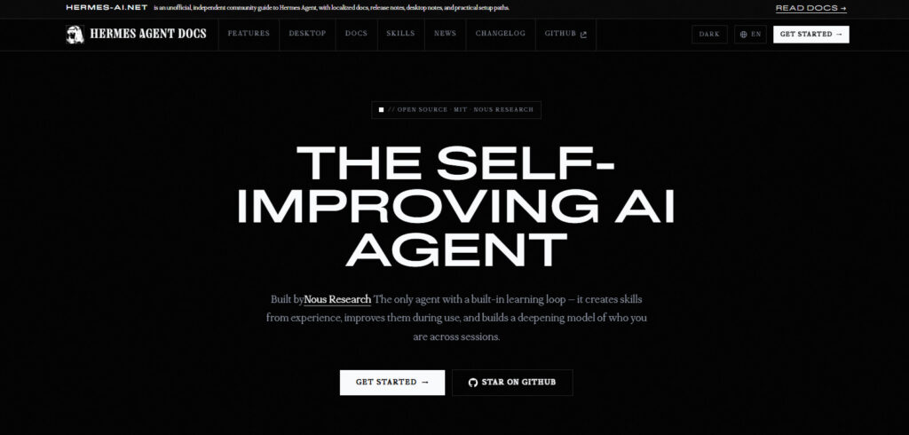 hermes ai homepage 